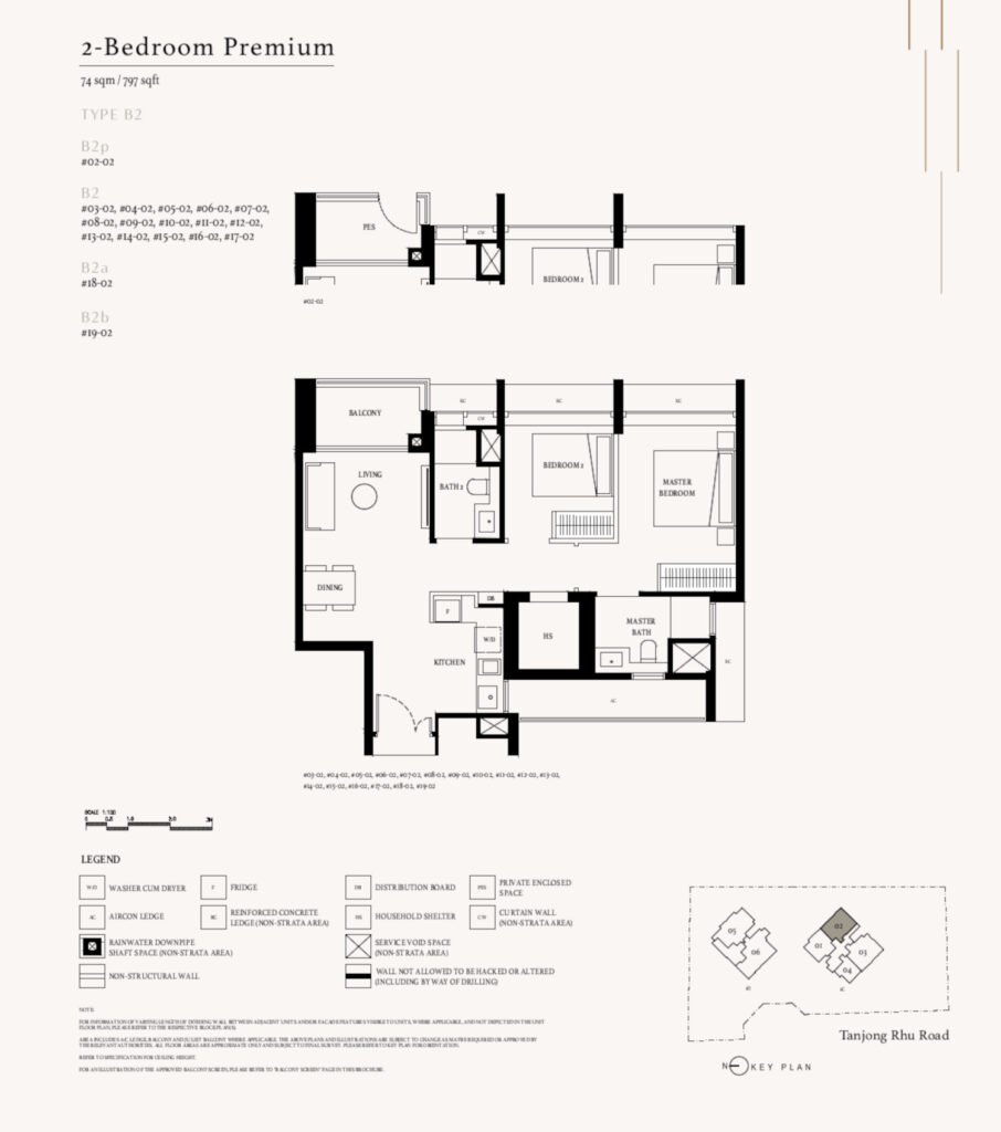 Arina East Residences 2 Bedroom Floor Plan